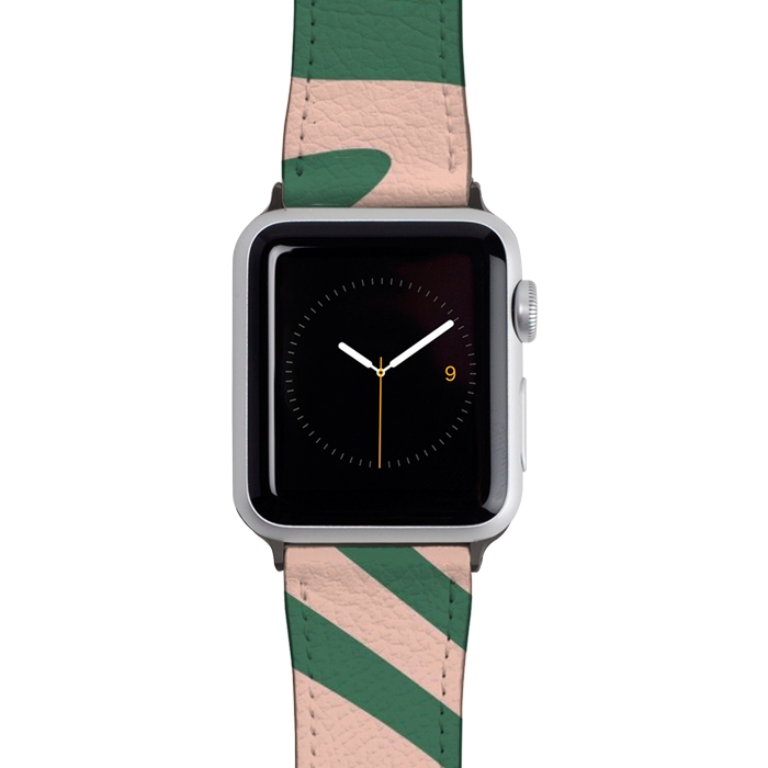 Watch 42mm / 44mm Strap PU leather Liquid Retro Groovy Green Blush by ArtPrInk