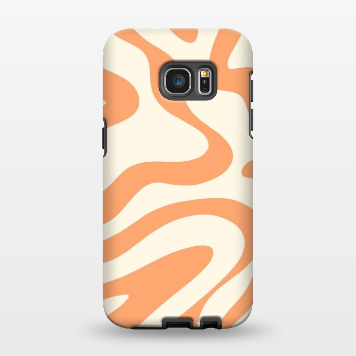 Galaxy S7 EDGE StrongFit Liquid Retro Groovy Orange by ArtPrInk