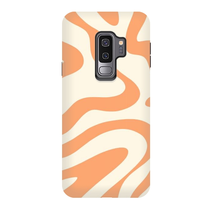 Galaxy S9 plus StrongFit Liquid Retro Groovy Orange by ArtPrInk