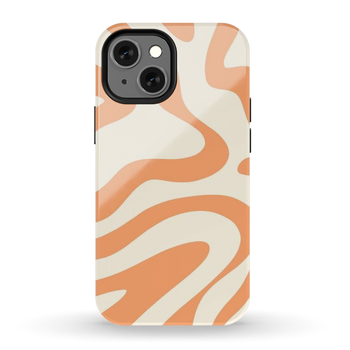 iPhone 13 mini StrongFit Liquid Retro Groovy Orange by ArtPrInk