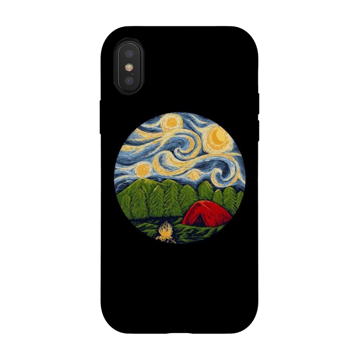 iPhone Xs / X StrongFit Starry Camping by Afif Quilimo