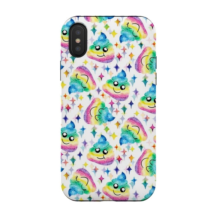 iPhone Xs / X StrongFit Rainbow Poop by gingerlique