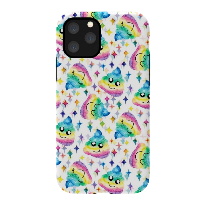 iPhone 11 Pro StrongFit Rainbow Poop by gingerlique