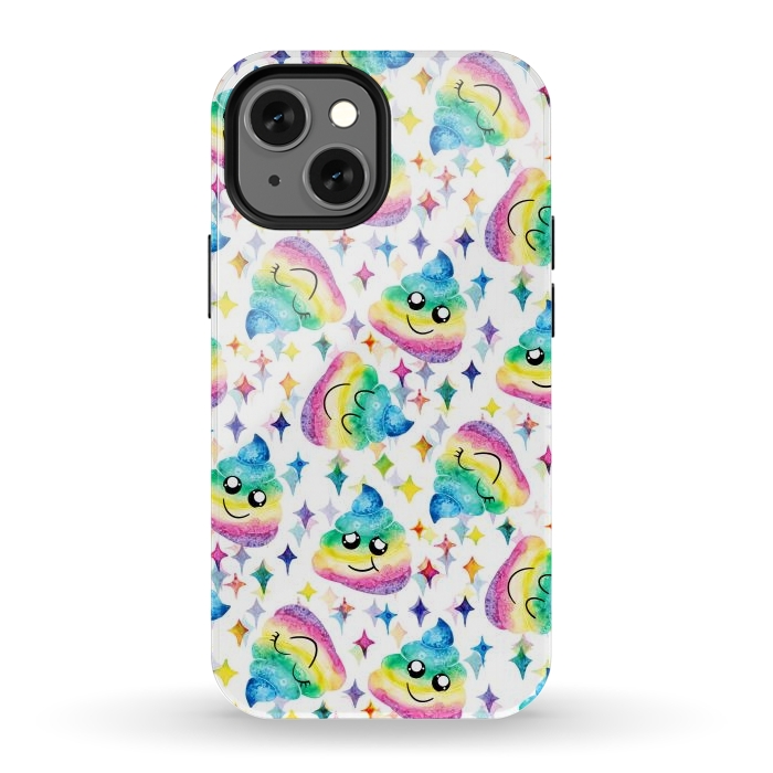 iPhone 12 mini StrongFit Rainbow Poop by gingerlique