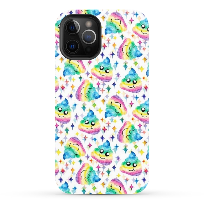 iPhone 12 Pro Max StrongFit Rainbow Poop by gingerlique