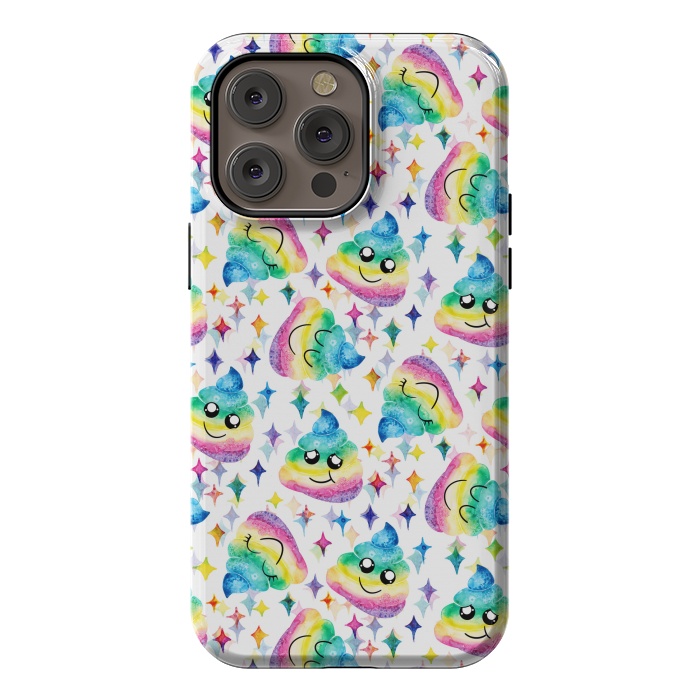 iPhone 14 Pro max StrongFit Rainbow Poop by gingerlique