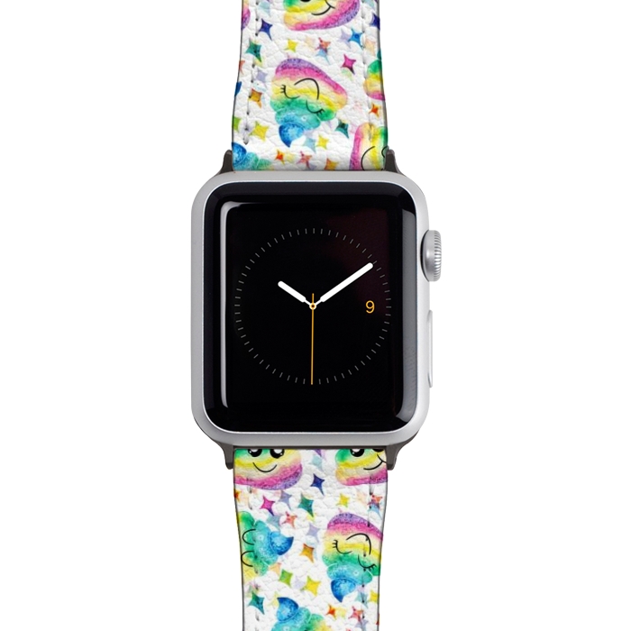 Watch 42mm / 44mm Strap PU leather Rainbow Poop by gingerlique