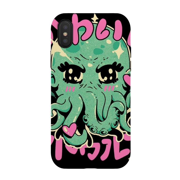iPhone Xs / X StrongFit Cutethulhu Loves by Ilustrata
