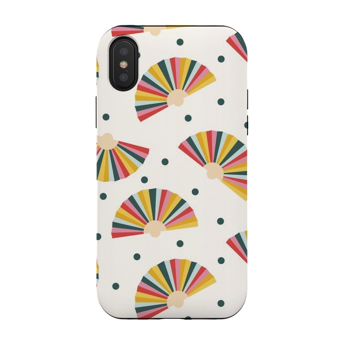 iPhone Xs / X StrongFit Hand Fans - Colorful by ArtPrInk