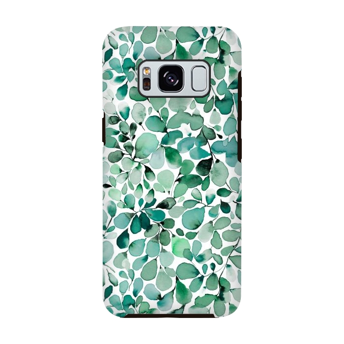 Galaxy S8 StrongFit Leaffy Botanical Green Eucalyptus by Ninola Design