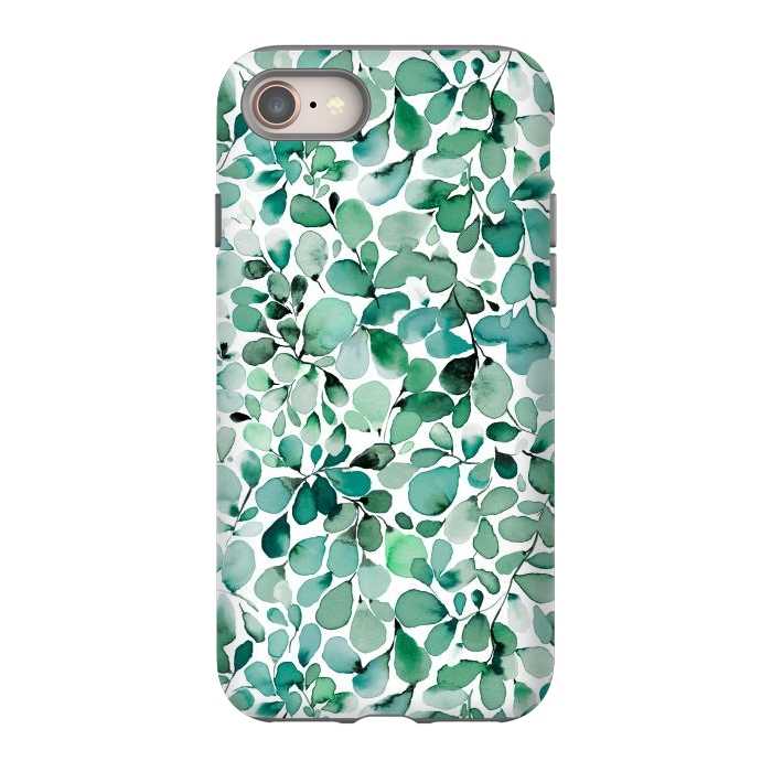iPhone 8 StrongFit Leaffy Botanical Green Eucalyptus by Ninola Design