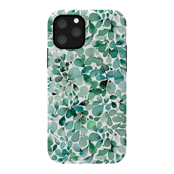 iPhone 11 Pro StrongFit Leaffy Botanical Green Eucalyptus by Ninola Design