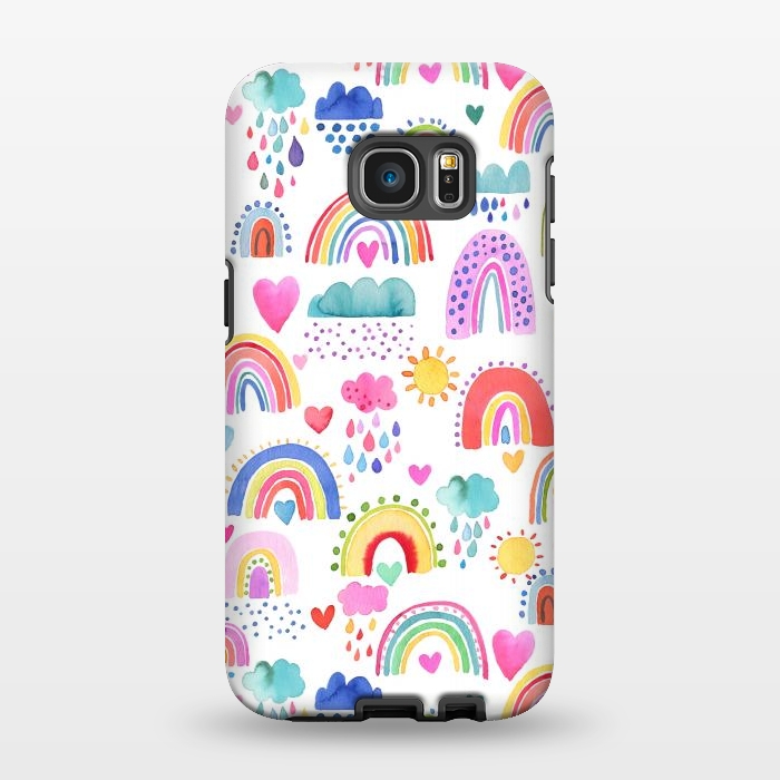 Galaxy S7 EDGE StrongFit Lovely Colorful Rainbows by Ninola Design