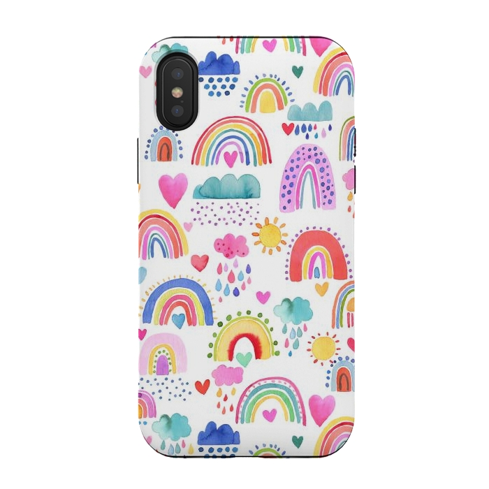 iPhone Xs / X StrongFit Lovely Colorful Rainbows by Ninola Design