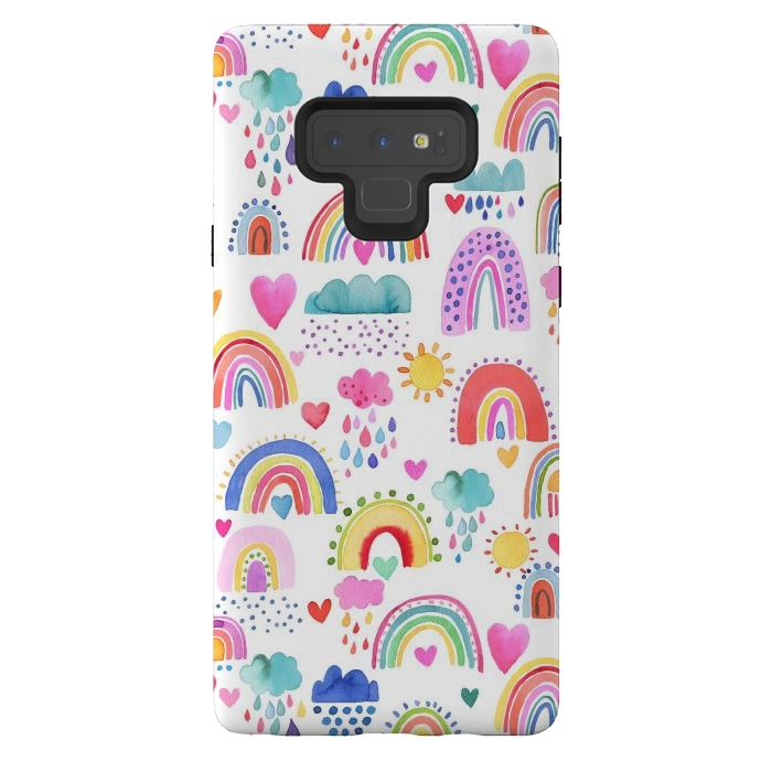 Galaxy Note 9 StrongFit Lovely Colorful Rainbows by Ninola Design