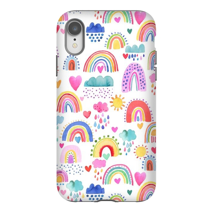 iPhone Xr StrongFit Lovely Colorful Rainbows by Ninola Design