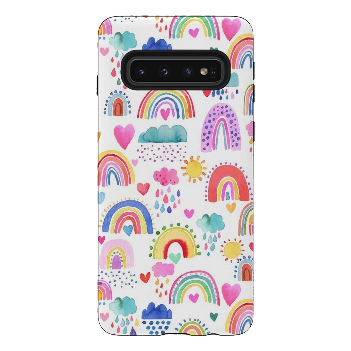 Galaxy S10 StrongFit Lovely Colorful Rainbows by Ninola Design