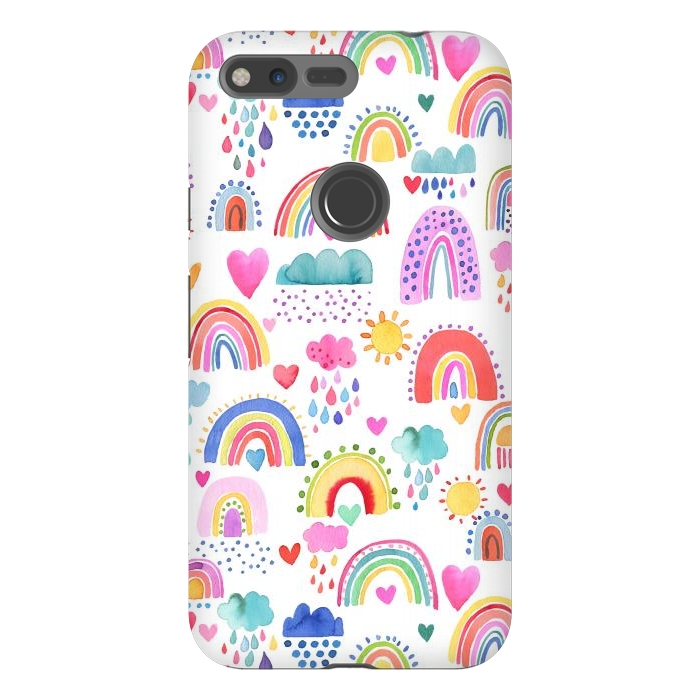 Pixel XL StrongFit Lovely Colorful Rainbows by Ninola Design