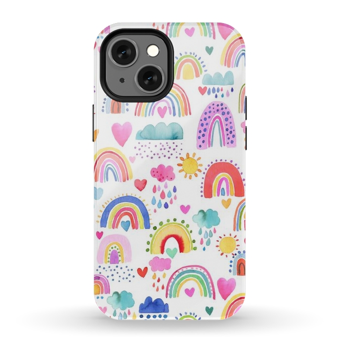iPhone 12 mini StrongFit Lovely Colorful Rainbows by Ninola Design