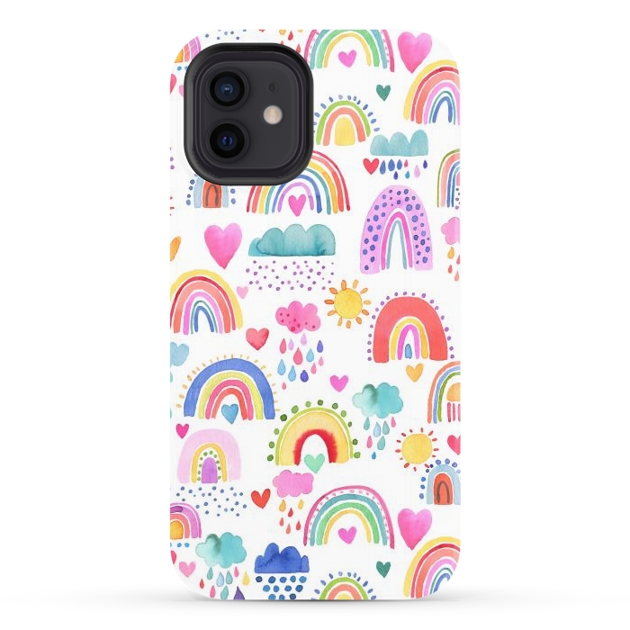 iPhone 12 StrongFit Lovely Colorful Rainbows by Ninola Design