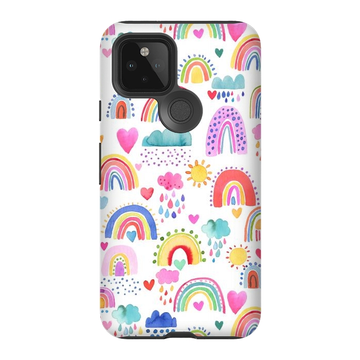 Pixel 5 StrongFit Lovely Colorful Rainbows by Ninola Design