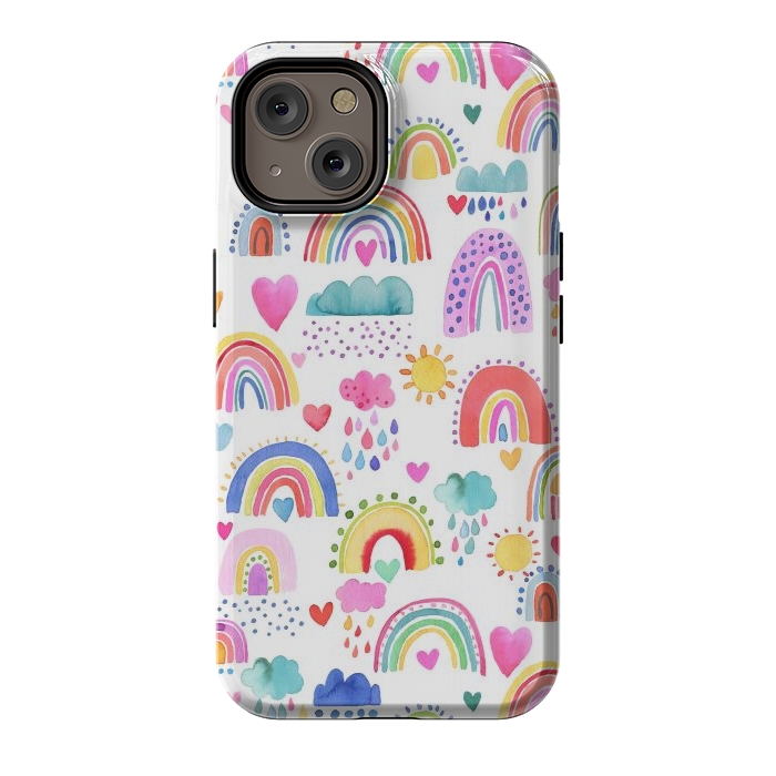 iPhone 14 StrongFit Lovely Colorful Rainbows by Ninola Design
