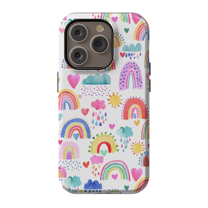 iPhone 14 Pro StrongFit Lovely Colorful Rainbows by Ninola Design