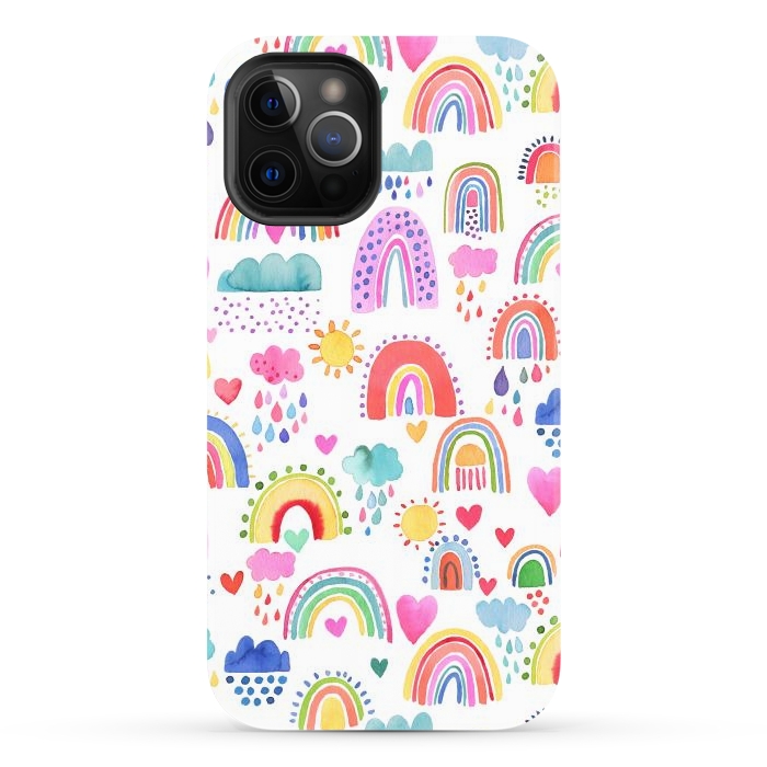 iPhone 12 Pro Max StrongFit Lovely Colorful Rainbows by Ninola Design