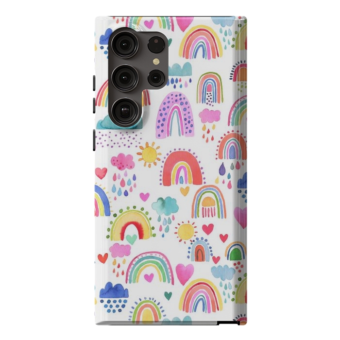 Galaxy S23 Ultra StrongFit Lovely Colorful Rainbows by Ninola Design