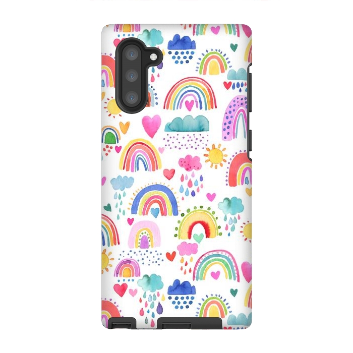 Galaxy Note 10 StrongFit Lovely Colorful Rainbows by Ninola Design