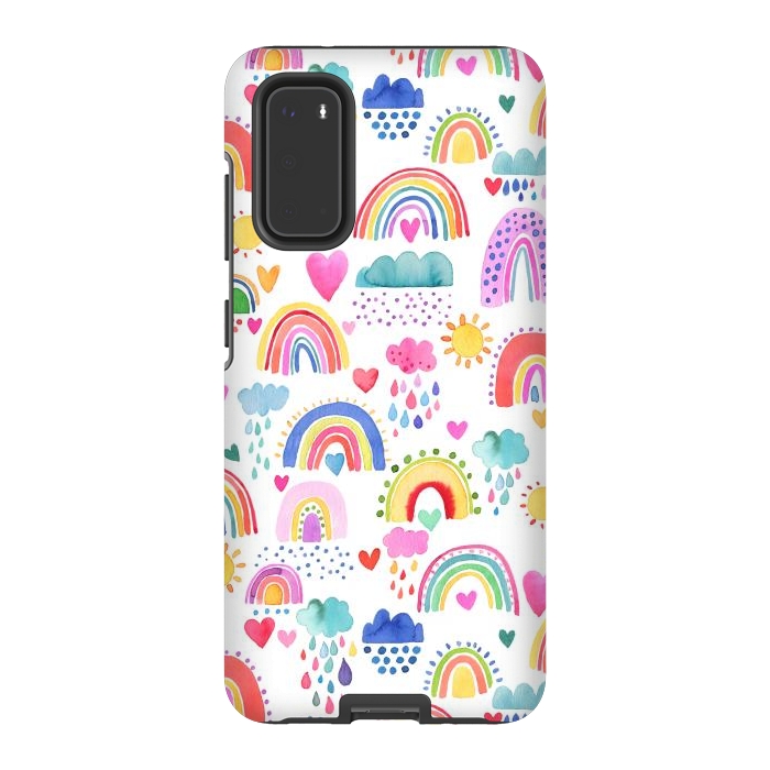 Galaxy S20 StrongFit Lovely Colorful Rainbows by Ninola Design