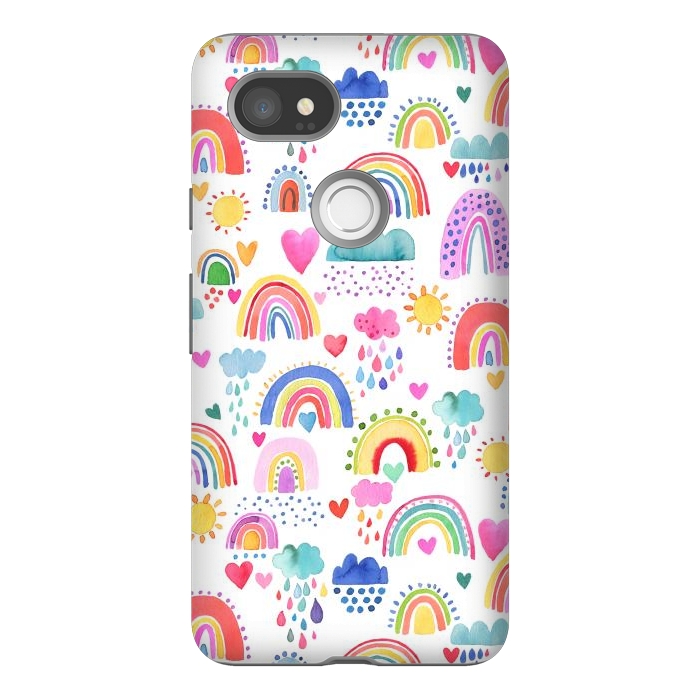 Pixel 2XL StrongFit Lovely Colorful Rainbows by Ninola Design