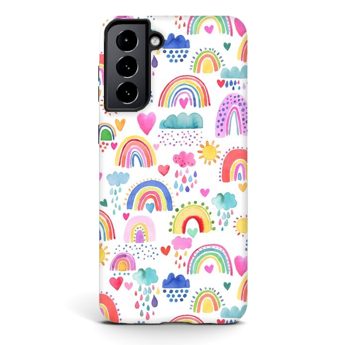Galaxy S21 StrongFit Lovely Colorful Rainbows by Ninola Design