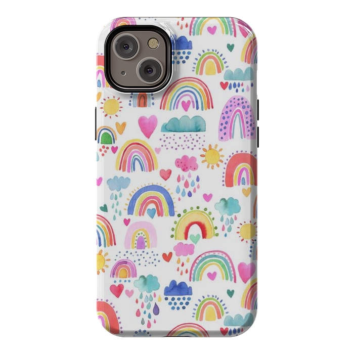 iPhone 14 Plus StrongFit Lovely Colorful Rainbows by Ninola Design