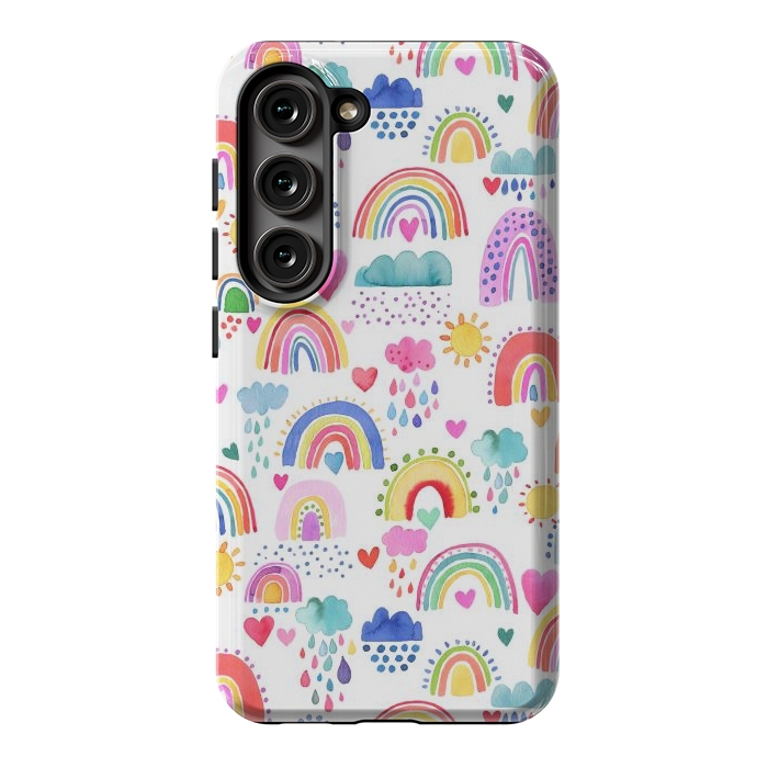 Galaxy S23 StrongFit Lovely Colorful Rainbows by Ninola Design