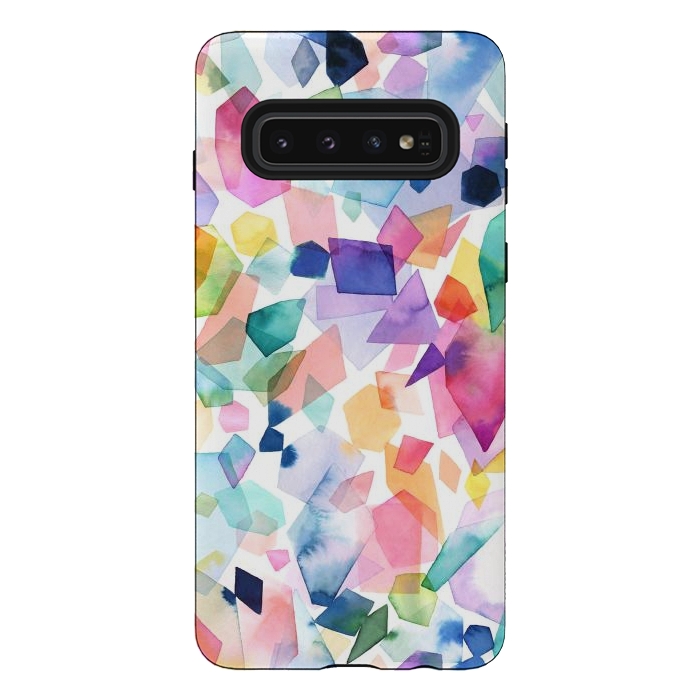 Galaxy S10 StrongFit Colorful Crystals and Gems by Ninola Design