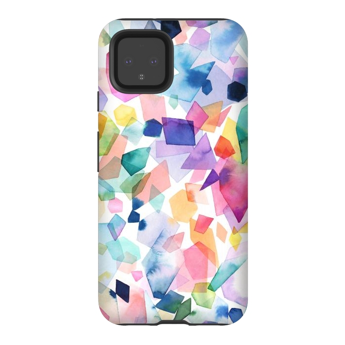 Pixel 4 StrongFit Colorful Crystals and Gems by Ninola Design