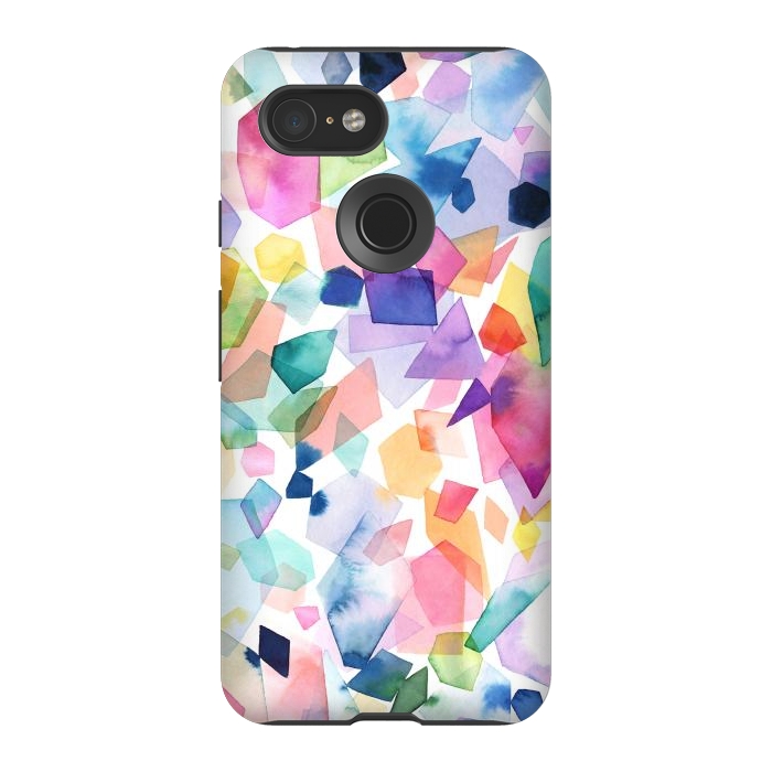 Pixel 3 StrongFit Colorful Crystals and Gems by Ninola Design