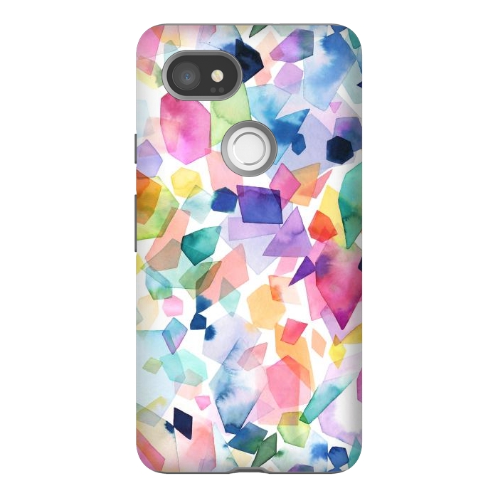 Pixel 2XL StrongFit Colorful Crystals and Gems by Ninola Design