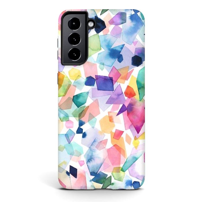 Galaxy S21 plus StrongFit Colorful Crystals and Gems by Ninola Design