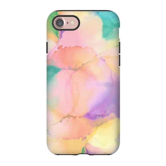iPhone 7 StrongFit Rainbow watercolor abstract painting - modern splats by Oana 
