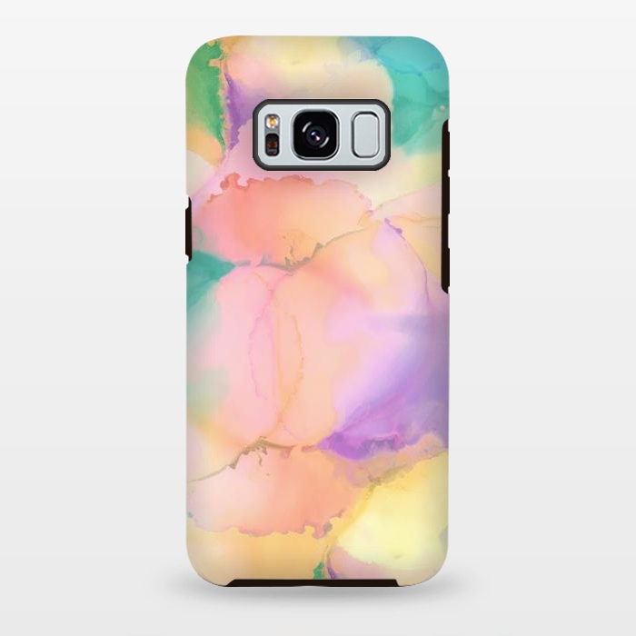 Galaxy S8 plus StrongFit Rainbow watercolor abstract painting - modern splats by Oana 