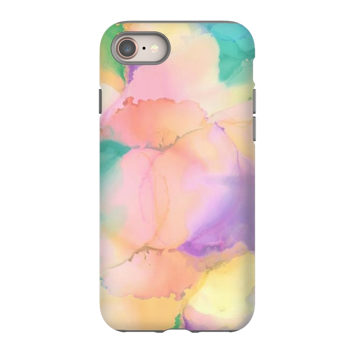 iPhone 8 StrongFit Rainbow watercolor abstract painting - modern splats by Oana 
