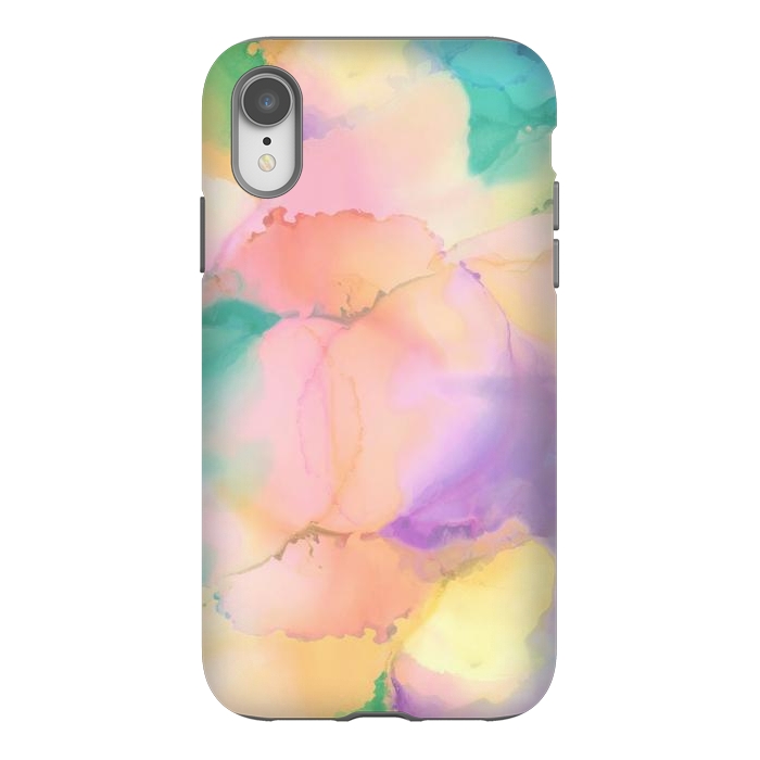 iPhone Xr StrongFit Rainbow watercolor abstract painting - modern splats by Oana 