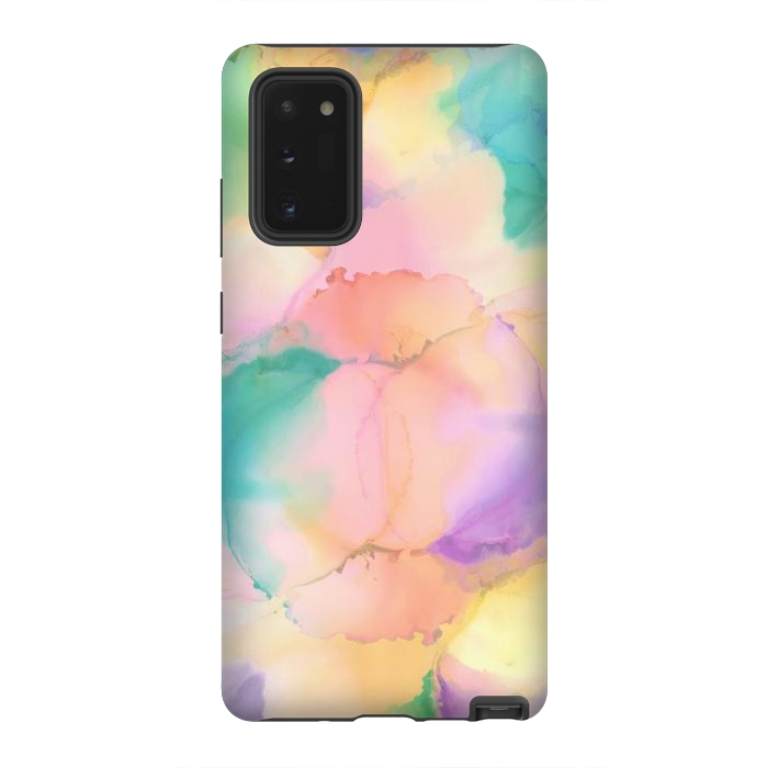 Galaxy Note 20 StrongFit Rainbow watercolor abstract painting - modern splats by Oana 