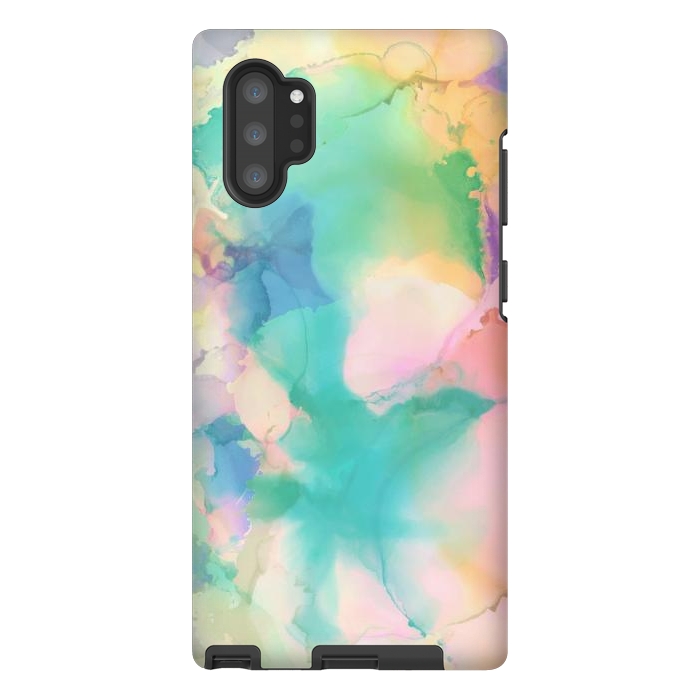 Galaxy Note 10 plus StrongFit Rainbow watercolor abstract painting - modern splats by Oana 