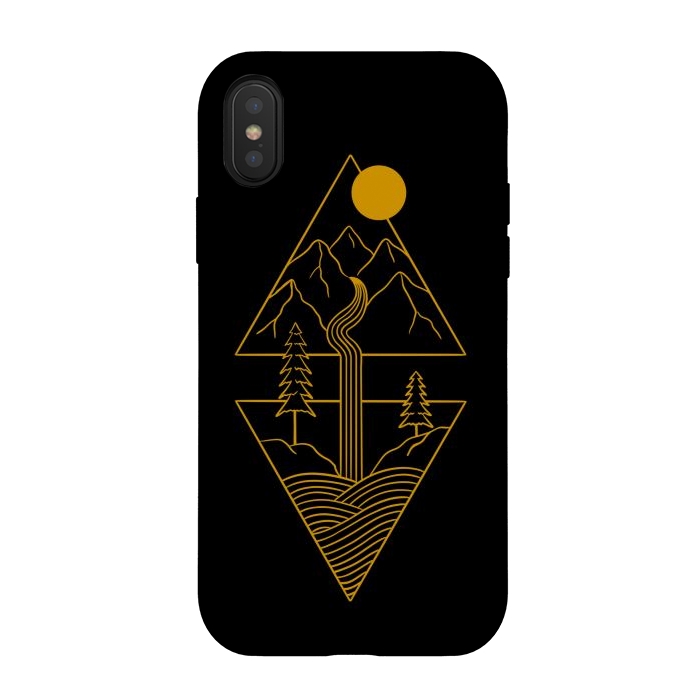 iPhone Xs / X StrongFit Nature minimal golden by Coffee Man