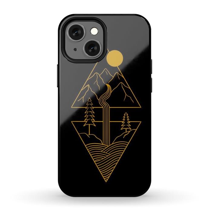 iPhone 12 mini StrongFit Nature minimal golden by Coffee Man