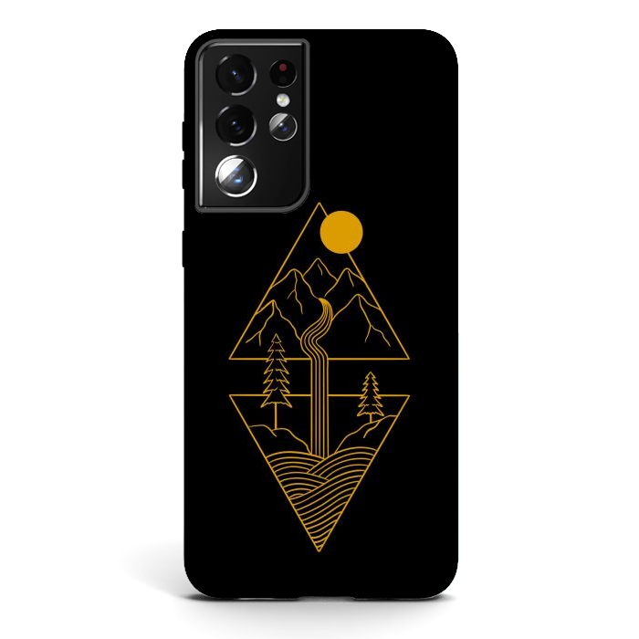 Galaxy S21 ultra StrongFit Nature minimal golden by Coffee Man
