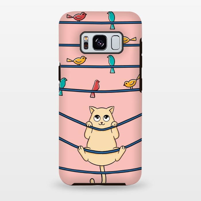 Galaxy S8 plus StrongFit Cat and birds by Coffee Man